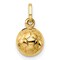 14K Yellow Gold Soccer Ball Charm Sports Pendant New 13 X 8mm Jewerly